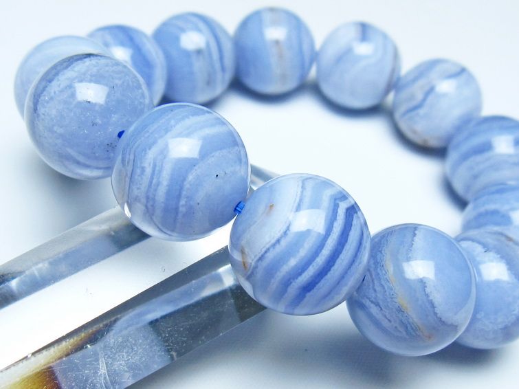 ブルーレースアゲート ブレスレット 17mm  一点物 111-52402