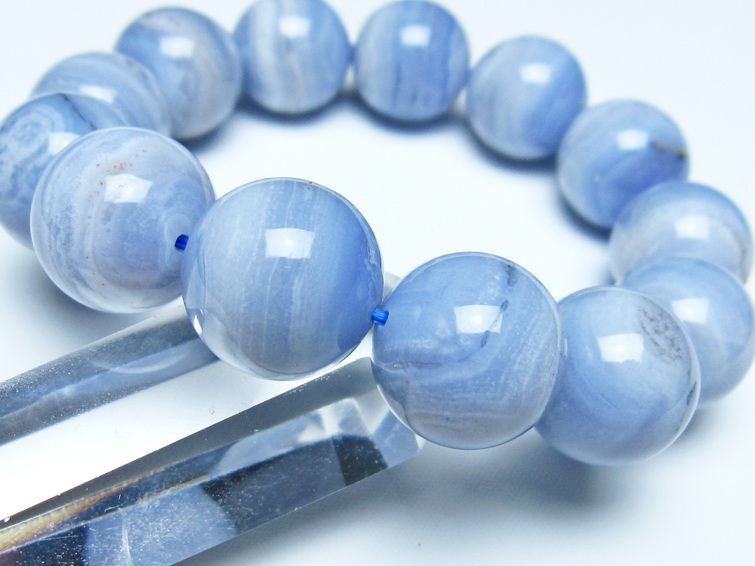 ブルーレースアゲート ブレスレット 17mm  一点物 111-52403