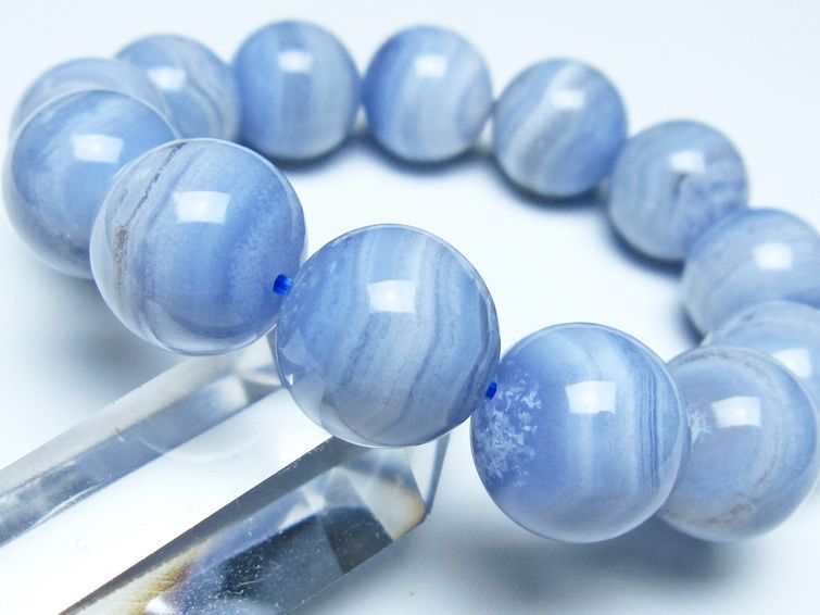 ブルーレースアゲート ブレスレット 16mm  一点物 111-52406