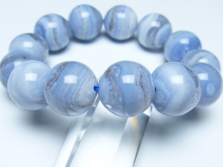 ブルーレースアゲート ブレスレット 17mm  一点物 111-52407