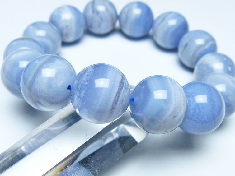 ブルーレースアゲート ブレスレット 16mm  一点物 111-52409