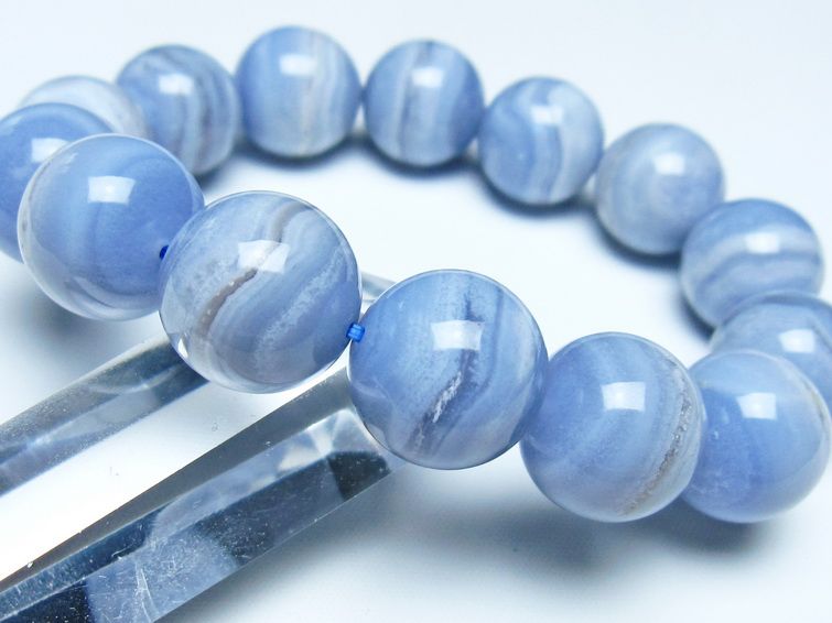 ブルーレースアゲート ブレスレット 16mm  一点物 111-52411