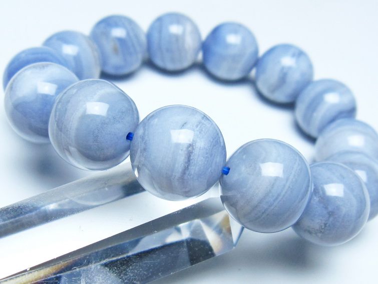 ブルーレースアゲート ブレスレット 16mm  一点物 111-52414