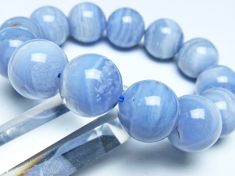ブルーレースアゲート ブレスレット 17mm  一点物 111-52415