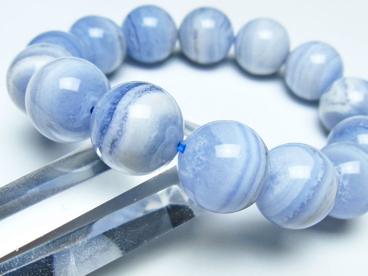 ブルーレースアゲート ブレスレット 16mm  一点物 111-52441