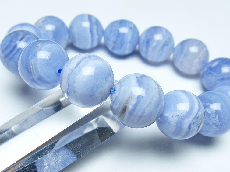 ブルーレースアゲート ブレスレット 16mm  一点物 111-52442
