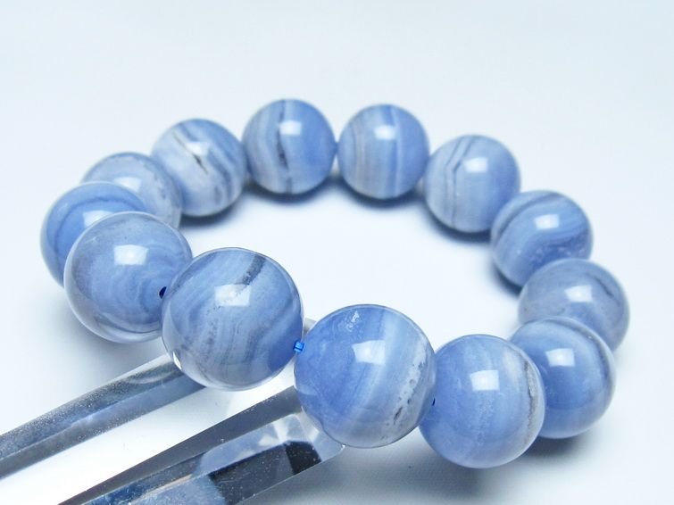 ブルーレースアゲート ブレスレット 17mm  一点物 111-52444