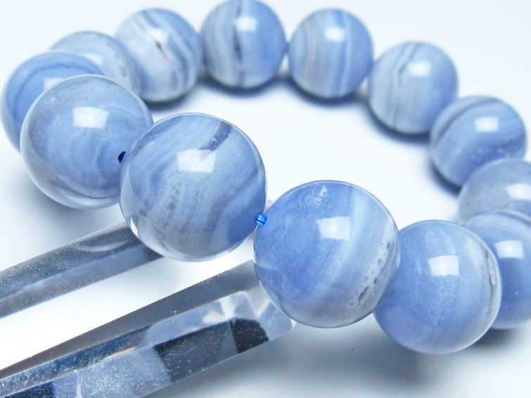 ブルーレースアゲート ブレスレット 17mm  一点物 111-52444