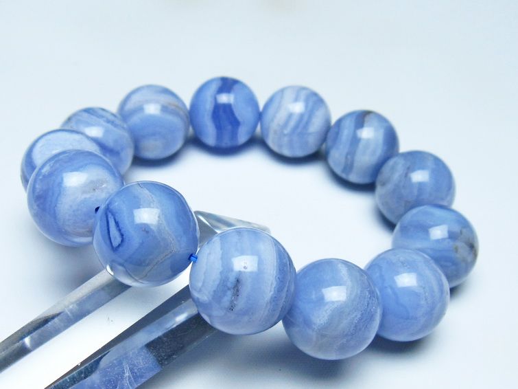 ブルーレースアゲート ブレスレット 18mm  一点物 111-52446