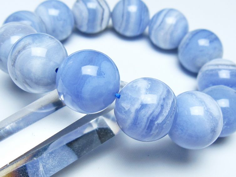 ブルーレースアゲート ブレスレット 18mm  一点物 111-52447