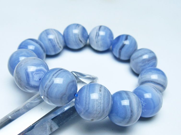ブルーレースアゲート ブレスレット 18mm  一点物 111-52448