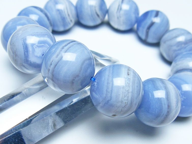ブルーレースアゲート ブレスレット 18mm  一点物 111-52448