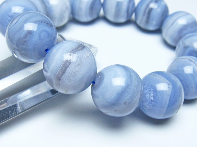 ブルーレースアゲート ブレスレット 18mm  一点物 111-52449