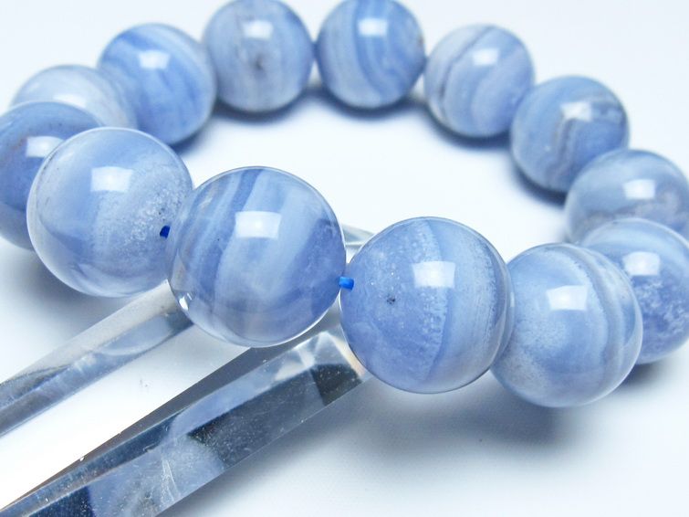 ブルーレースアゲート ブレスレット 18mm  一点物 111-52450