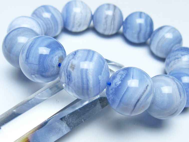 ブルーレースアゲート ブレスレット 19mm  一点物 111-52453