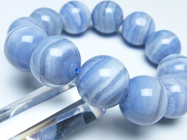 ブルーレースアゲート ブレスレット 19mm  一点物 111-52454