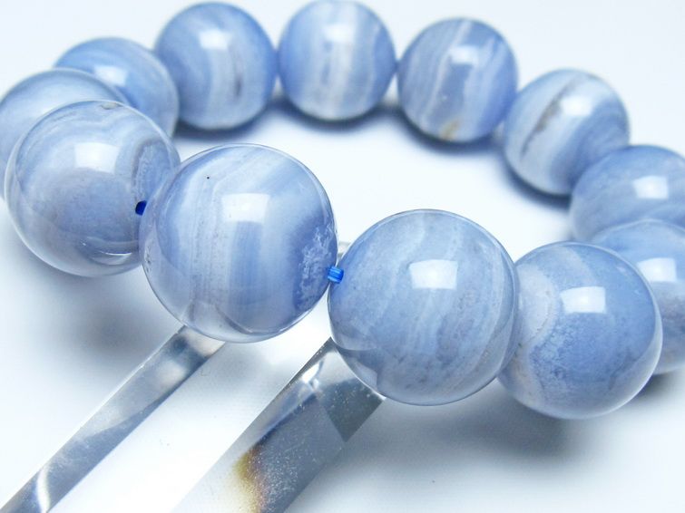 ブルーレースアゲート ブレスレット 19mm  一点物 111-52455