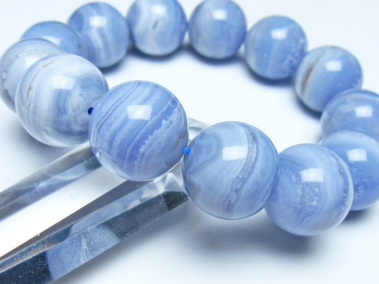 ブルーレースアゲート ブレスレット 19mm  一点物 111-52458