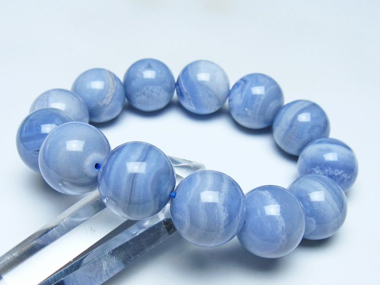 ブルーレースアゲート ブレスレット 18mm  一点物 111-52460