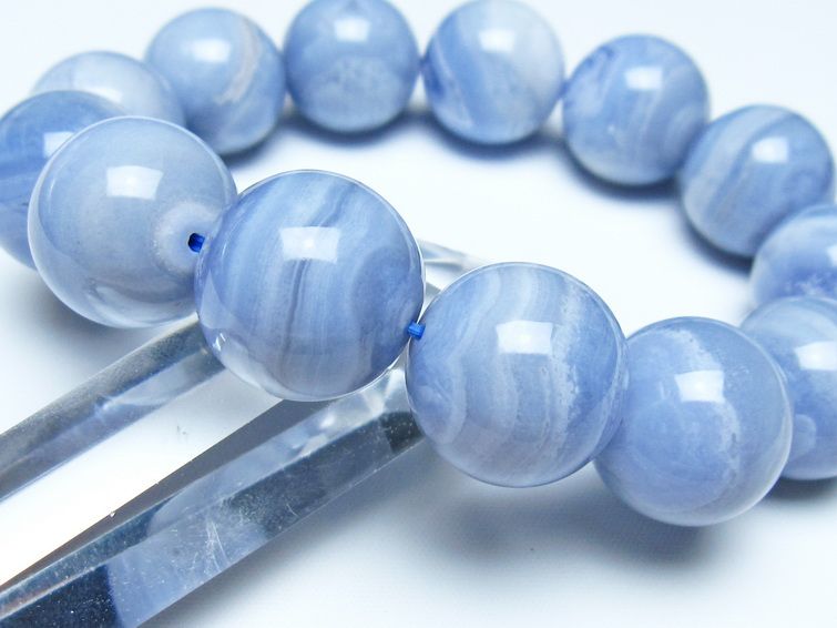 ブルーレースアゲート ブレスレット 18mm  一点物 111-52460