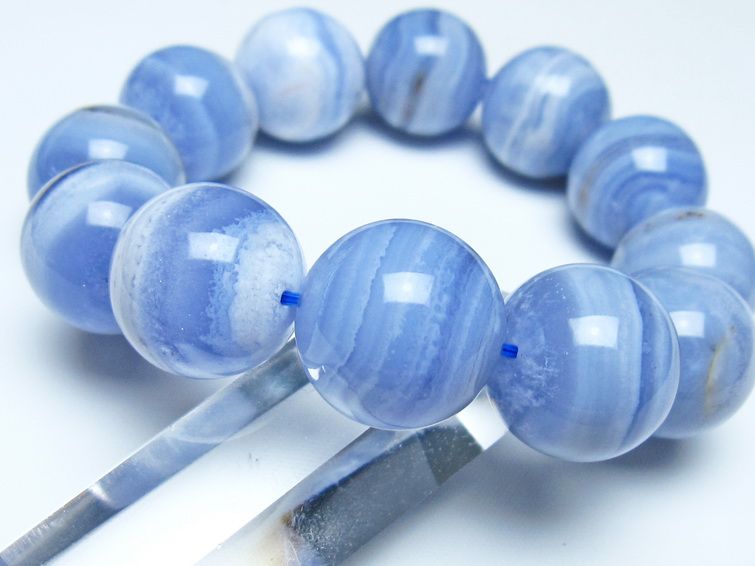 ブルーレースアゲート ブレスレット 19mm  一点物 111-52462
