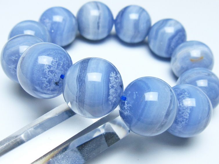 ブルーレースアゲート ブレスレット 20mm  一点物 111-52468