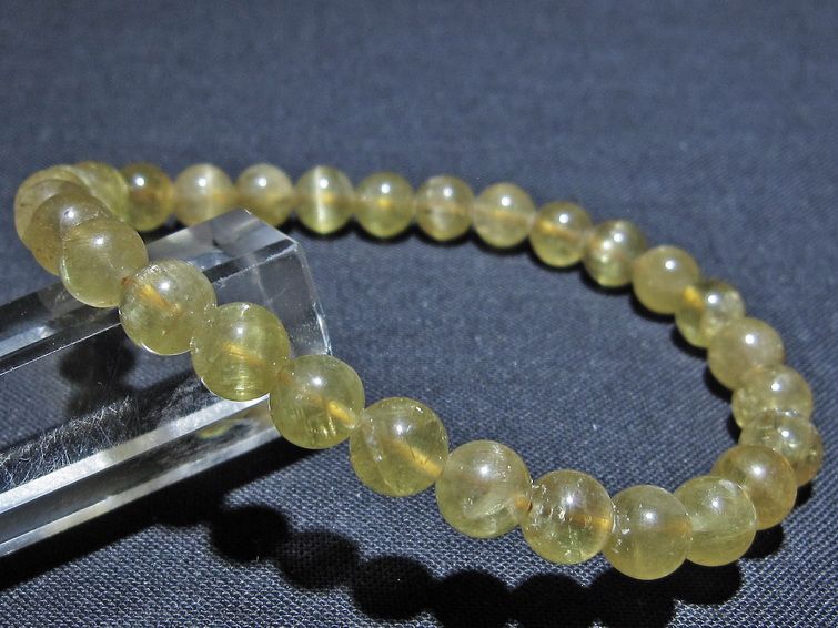イエローアパタイト ブレスレット 6mm メール便可 一点物 111-52662