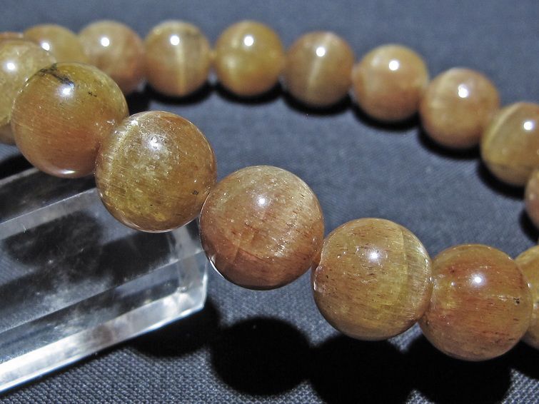 イエローアパタイト ブレスレット キャッツアイ 12mm  一点物 111-52710