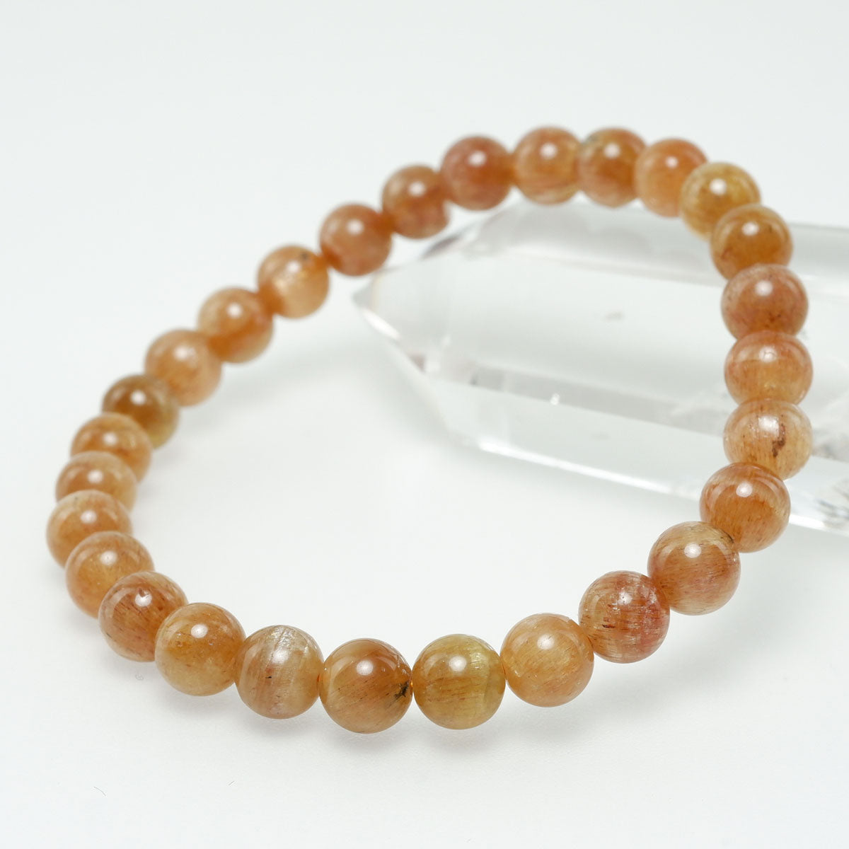 イエローアパタイト ブレスレット キャッツアイ 7mm メール便可 一点物 111-52817