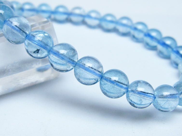 ブルートパーズ ブレスレット 7mm トパーズ 一点物 111-53651