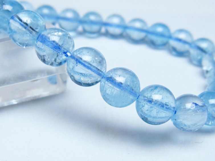 ブルートパーズ ブレスレット 8mm トパーズ 一点物 111-53654
