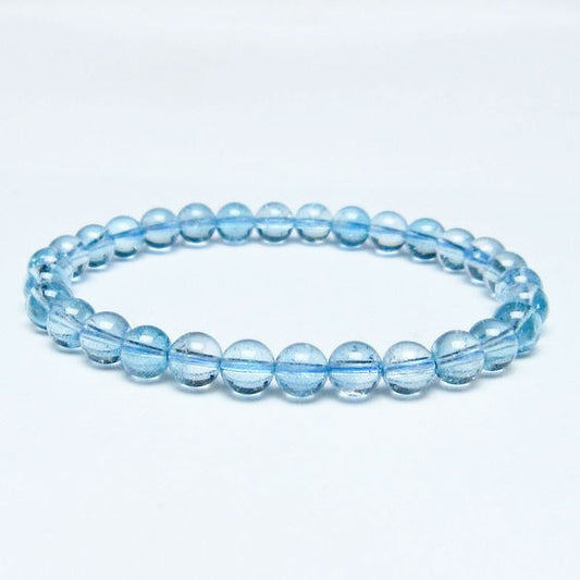 ブルートパーズ ブレスレット 6mm トパーズ 一点物 111-53679
