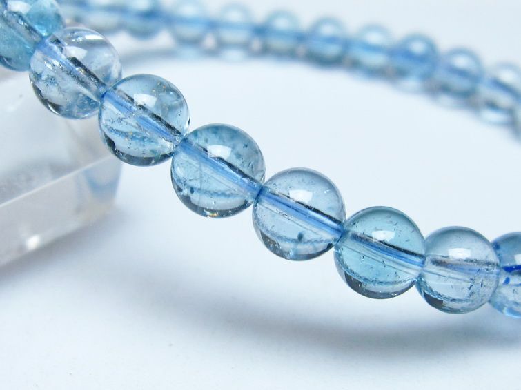 ブルートパーズ ブレスレット 6mm トパーズ 一点物 111-53679