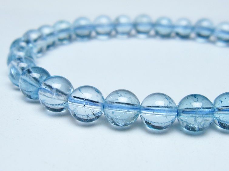 ブルートパーズ ブレスレット 6mm トパーズ 一点物 111-53681