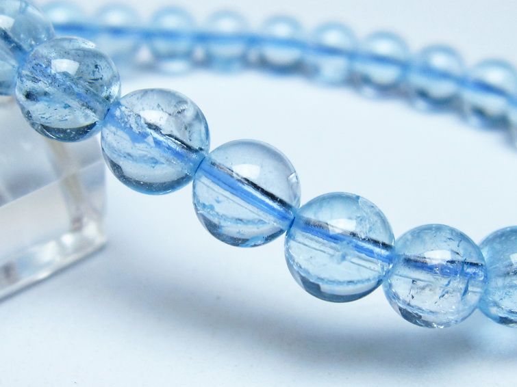 ブルートパーズ ブレスレット 7mm トパーズ 一点物 111-53688