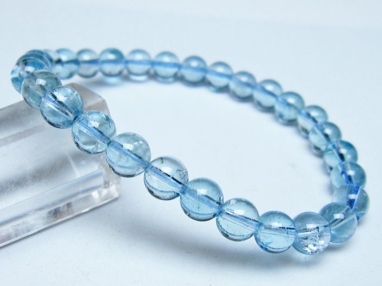 ブルートパーズ ブレスレット 6mm トパーズ 一点物 111-53689
