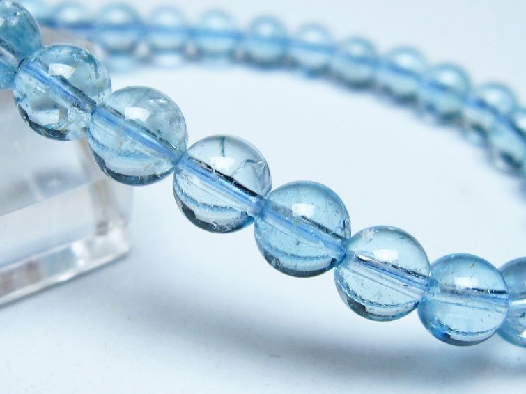 ブルートパーズ ブレスレット 6mm トパーズ 一点物 111-53689