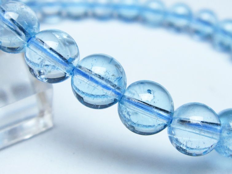 ブルートパーズ ブレスレット 8mm トパーズ 一点物 111-53692
