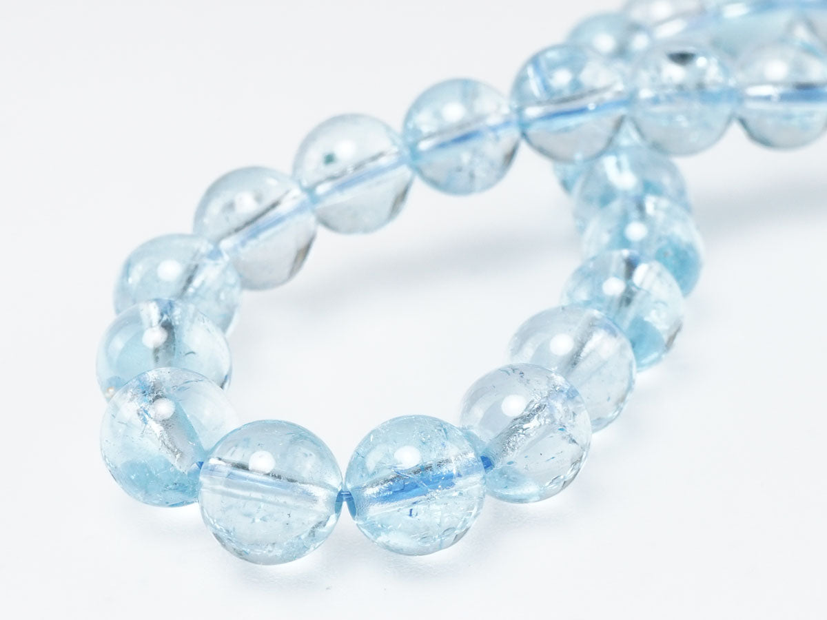 ブルートパーズ ブレスレット 8mm トパーズ 一点物 111-53692