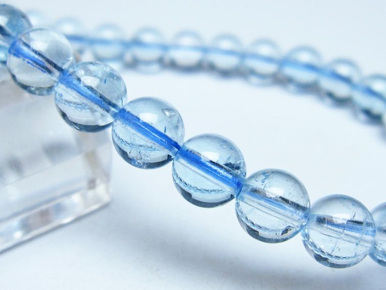 ブルートパーズ ブレスレット 7mm トパーズ 一点物 111-53696