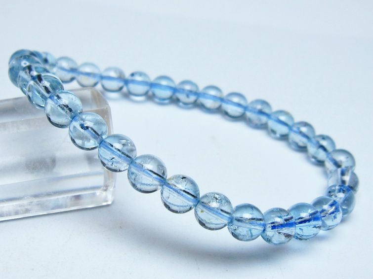 ブルートパーズ ブレスレット 6mm トパーズ 一点物 111-53699