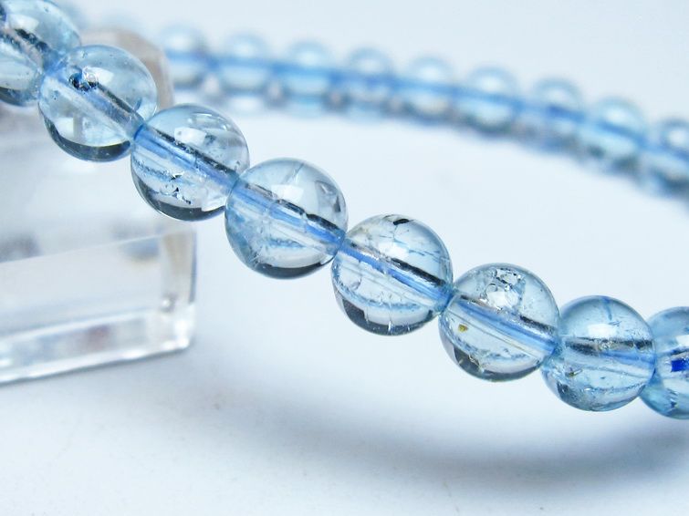 ブルートパーズ ブレスレット 6mm トパーズ 一点物 111-53699