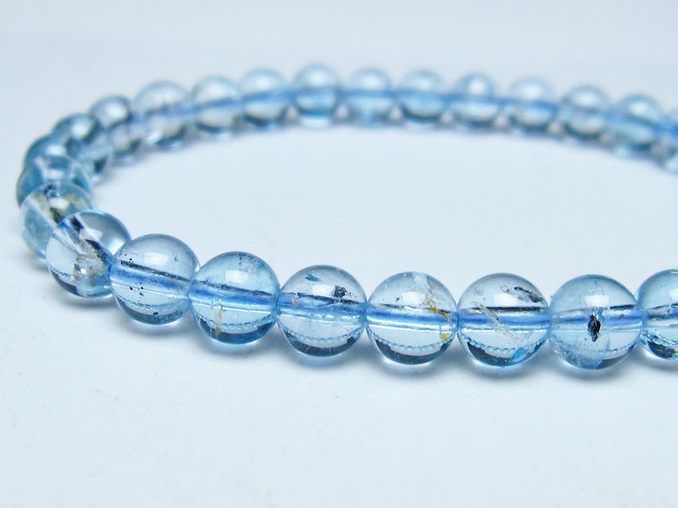 ブルートパーズ ブレスレット 6mm トパーズ 一点物 111-53699