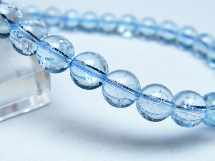 ブルートパーズ ブレスレット 6mm トパーズ 一点物 111-53700
