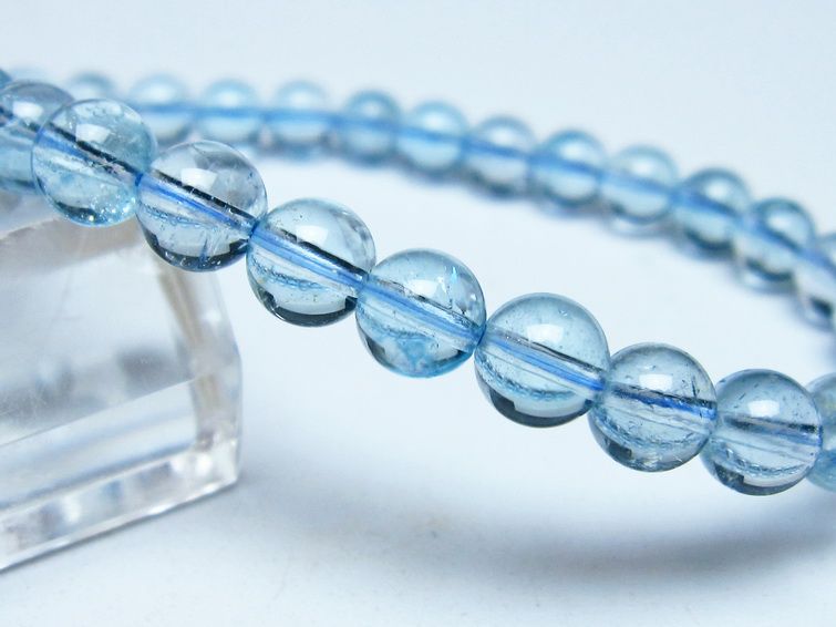 ブルートパーズ ブレスレット 6mm トパーズ 一点物 111-53701