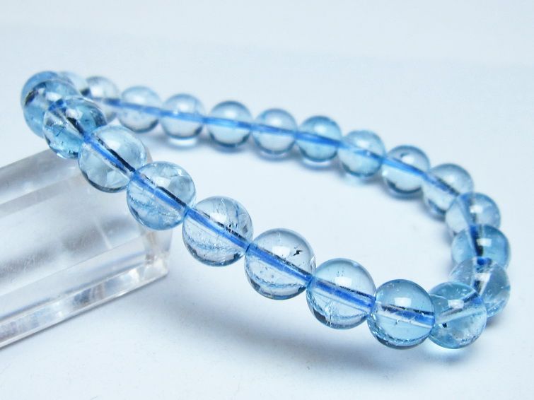 ブルートパーズ ブレスレット 8mm トパーズ 一点物 111-53702