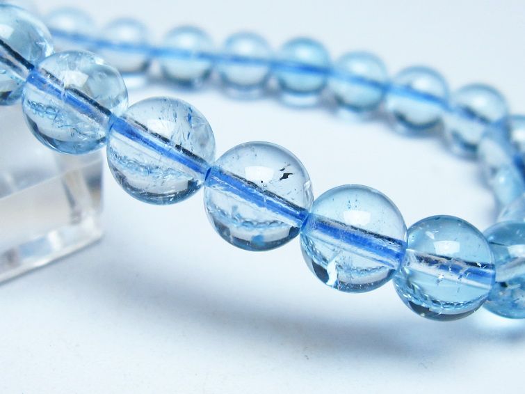 ブルートパーズ ブレスレット 8mm トパーズ 一点物 111-53702