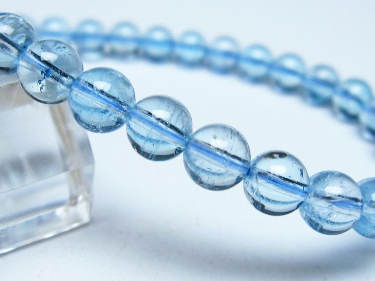 ブルートパーズ ブレスレット 6mm トパーズ 一点物 111-53710