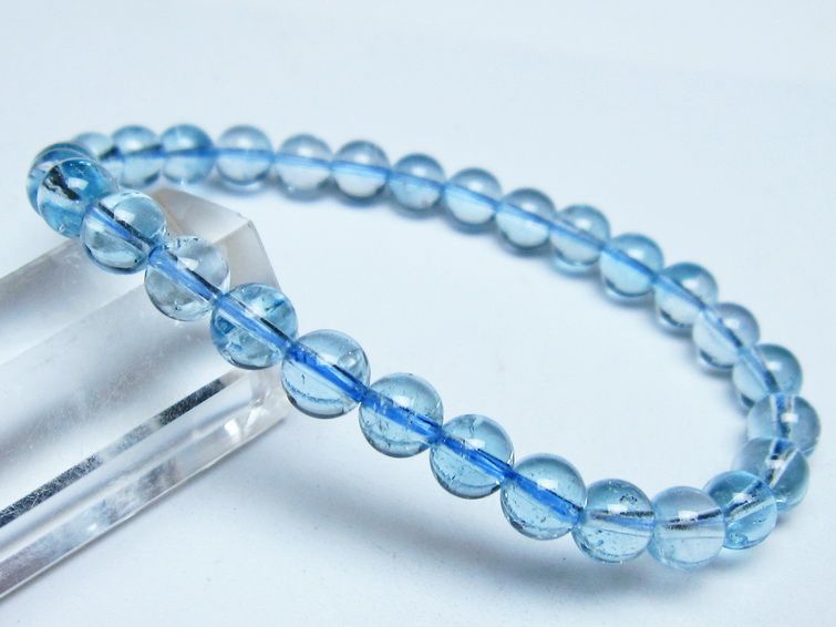 ブルートパーズ ブレスレット 6mm トパーズ 一点物 111-53711