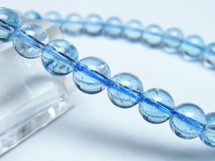 ブルートパーズ ブレスレット 6mm トパーズ 一点物 111-53711
